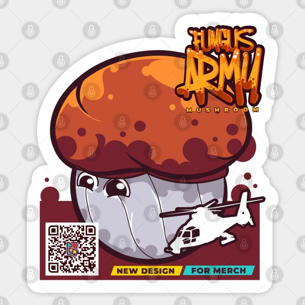 Fungus Aircraft Army Character Sticker by Alsiqcreativeart